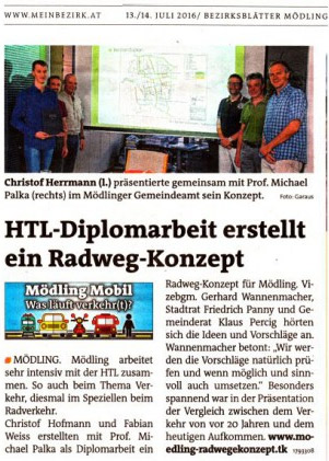 HTL-Diplomarbeit Radwegkonzept für Mödling