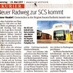 Kurier-Zeitungsartikel "Neuer Radweg zur SCS kommt