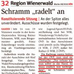 Zeitungsartikel NÖN "Schramm radelt an."