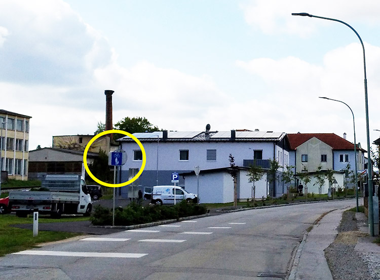 Radwegschild eckig, Weitraer Str. Richtung Ehrendorf