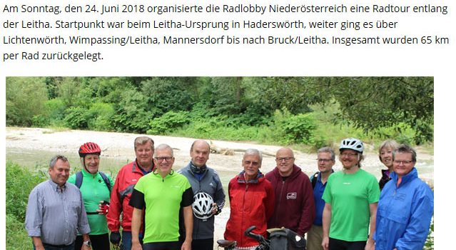 Radlobby Radtour – Leitha-Ursprung in Lanzenkirchen > Bruck/Leitha