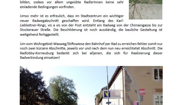 Korneuburg – News rund ums Rad vom 14.10.2018