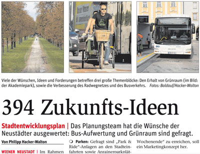 Stadtentwicklungsplan Wiener Neustadt · STEP 2030<br>Auswertung der bisherigen Beteiligung der Bevölkerung