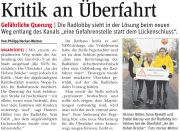 Radlobby Kritik an Überfahrt “An der Hohen Brücke” in Wiener Neustadt