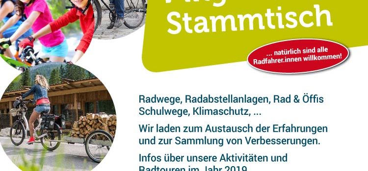 Radlobby Mitgliederstammtisch Wiener Neustadt <br>Donnerstag, 25. April 2019 · 19 Uhr