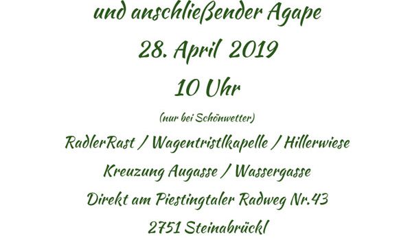 Piestingtalradweg: RadlerRast Eröffnung<br>Steinabrückl, 28. April 2019, 10 Uhr