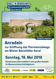 Eröffnung Thermenradweg Wiener Neustädter Kanal – 19. Mai 2019 <br>Radsternfahrt zum Fest nach Kottingbrunn