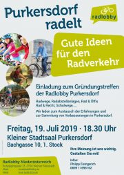 Purkersdorf radelt: <br>Einladung zur Gründung der Radlobby Purkersdorf