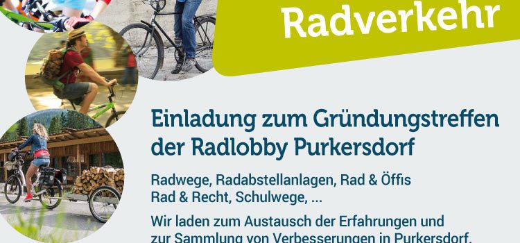 Purkersdorf radelt: <br>Einladung zur Gründung der Radlobby Purkersdorf
