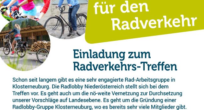 Radlobby Treffen – Klosterneuburg & Umgebung <br>22. Oktober 2019 – Pizzeria „Castelnuovo“