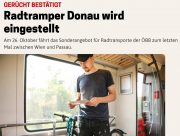NÖN | Gerücht bestätigt: <br>Radtramper Donau wird eingestellt