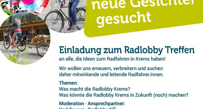 Radlobby Treffen – Krems <br>6. Nov. 2019 – VHS Krems