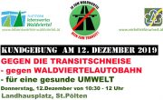 Waldviertel-Transitautobahn: Kundgebung vor dem Landhaus – Do. 12. Dez. 2019 – 10.30 bis 12.00 Uhr