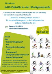 Verkehrswende Aktionstag in Ebreichsdorf <br>20. Juni 2020 <br>RAD-PaRADe in der Stadtgemeinde