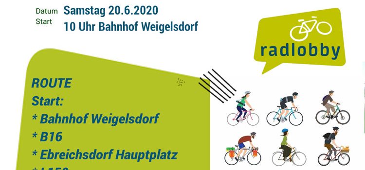 Verkehrswende Aktionstag in Ebreichsdorf <br>20. Juni 2020 <br>RAD-PaRADe in der Stadtgemeinde