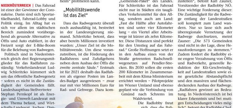 NÖN: Die Zukunft heißt Fahrrad <br>Berichte in allen NÖN Ausgaben in Niederösterreich <br>NÖN Ausgabe St. Pölten