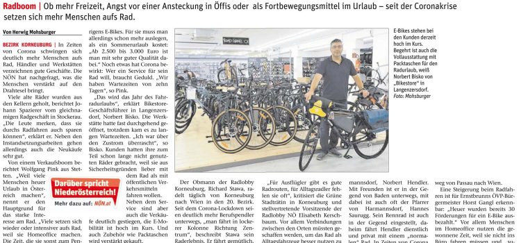 NÖN: Die Zukunft heißt Fahrrad <br>Berichte in allen NÖN Ausgaben in Niederösterreich <br>NÖN Korneuburg