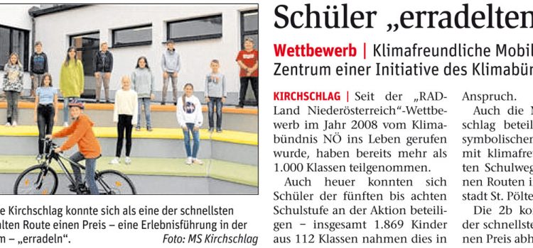 Klimaschutz in Kirchschlag: Schüler radeln