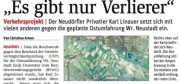 Karl Linauer setzt sich gegen die geplante Ost“umfahrung“ <br>in Wiener Neustadt ein. <br>Die BVZ berichtet.