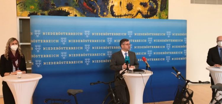 Niederösterreich will zum Vorzeigeprojekt für “Aktive Mobilität” werden. <br>Pressekonferenz LR Ludwig Schleritzko · 15. März 2021