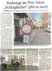 Kurier-Bericht: Radwegetest in St. Pölten