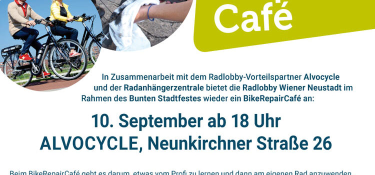 Wiener Neustadt: Bike Repair Café <br>10. Sept. 2021 · 18 Uhr