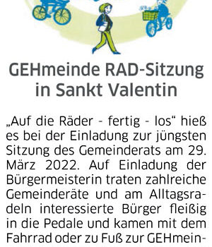 St. Valentin: Radlpass und GEHmeindeRADsitzung