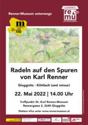 Sonntag, 22. Mai 2022<br>Radtour: Auf den Spuren von Karl Renner