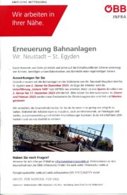 Wr.Neustadt – Föhrenwald: 2023 Neubau der Südbahn-Unterführung