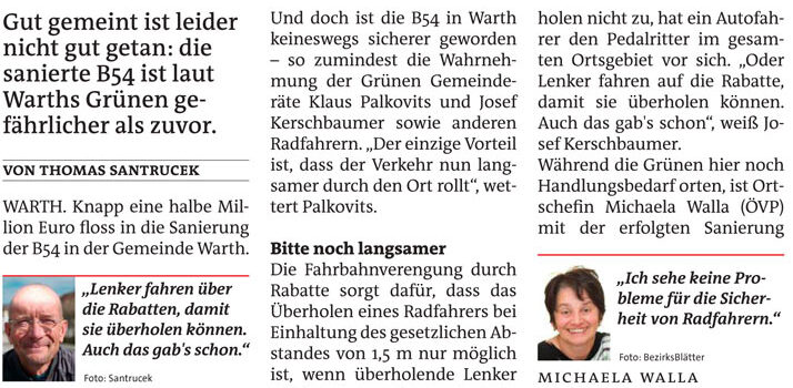 Pittental – Warth: Grüne fordern Tempo 30 im Ort