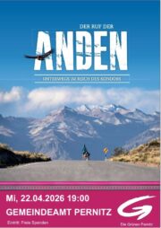 Pernitz: Radvortrag “Der Ruf der Anden” am Mittwoch, 22.4.2026 19:00