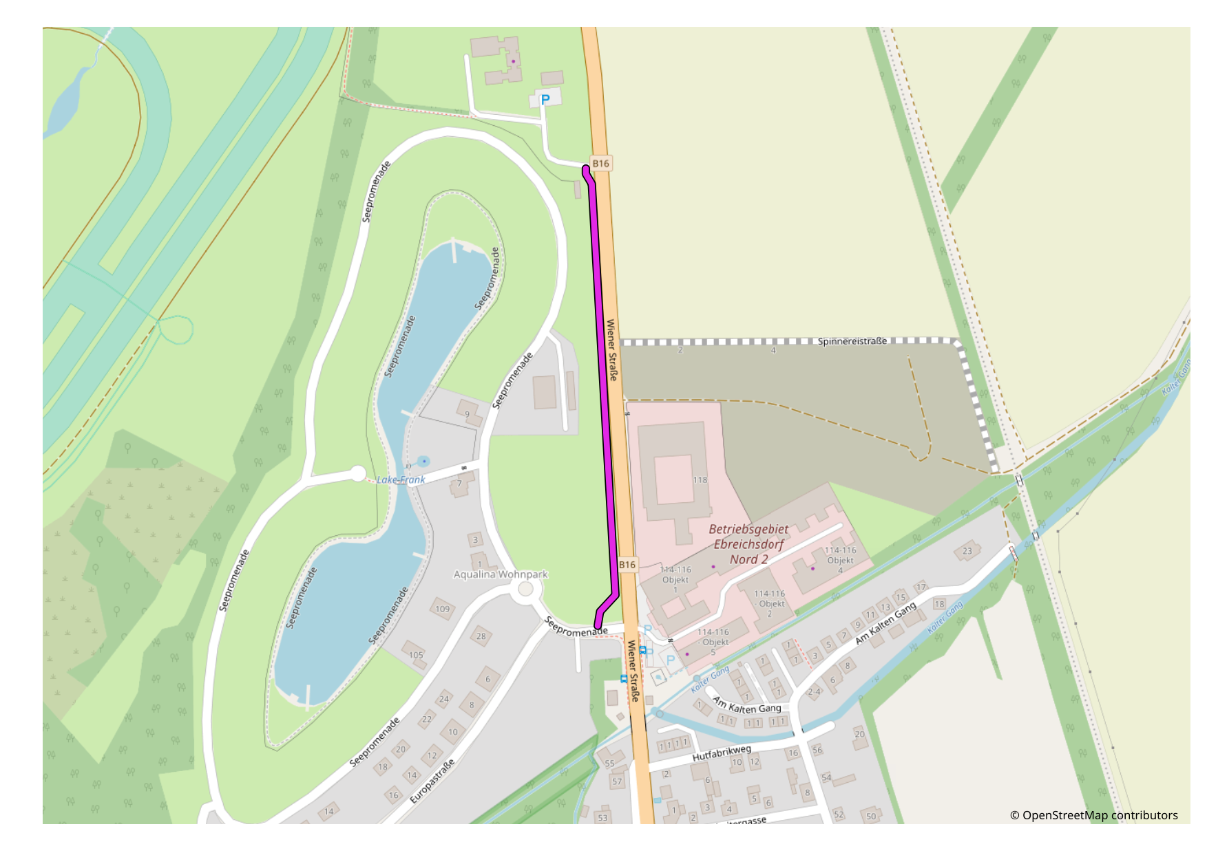 Vermeintlicher Radweg bzw. Geh- und Radweg entlang des Aqualina Wohnparks