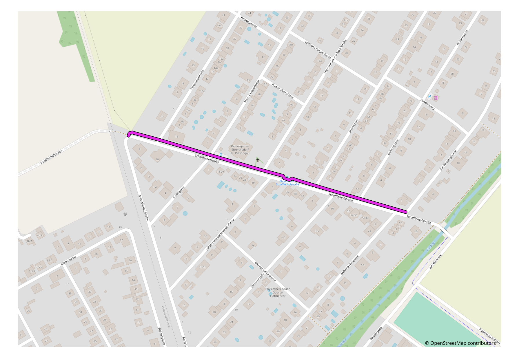 Vermeintlicher Radweg an der Schafflerhofstraße in der Pistingau