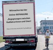 Mitmachen bei der Befragung <br>„Begegnungen zwischen Radfahrer:innen und Lkws im Straßenverkehr“!
