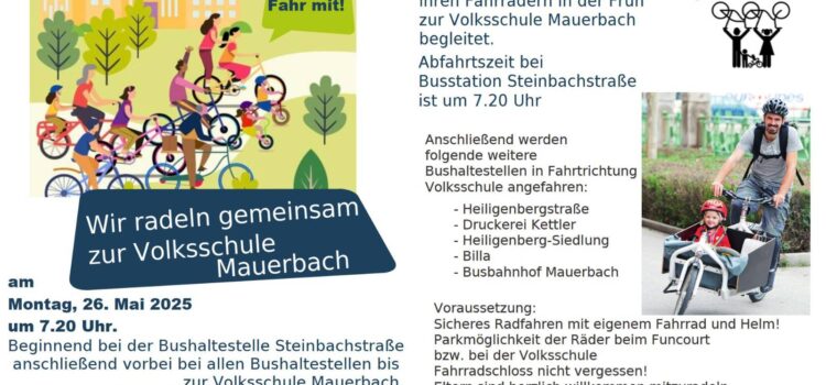 Radeln zur Volksschule in Mauerbach
