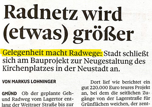 Gmünd: Planung nach dem Schilda-Prinzip