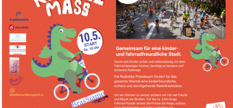 3. Kidical Mass Pressbaum, Samstag 10. Mai 2025, Abfahrt 10:00