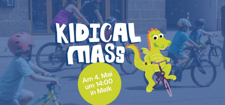 Save the date! 4. Mai 2024, Kidical Mass, die Fahrrad-Parade für Groß und Klein  in Melk