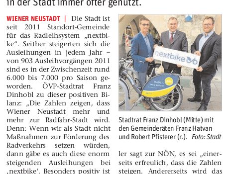 Nextbike legt kontinuierlich zu.