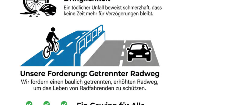 Petition für baulich getrennten Radweg<br> entlang der B44 in Pressbaum<br>openpetition.eu/!ktjdn