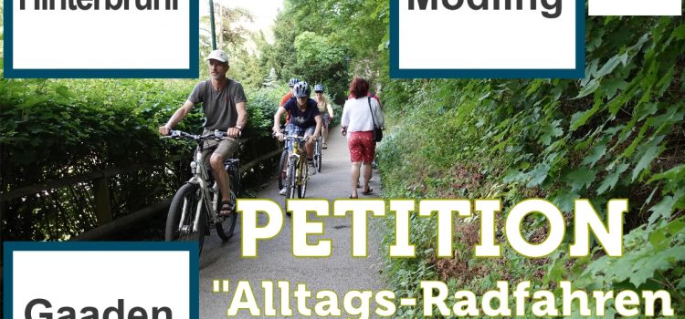 Radlobby Mödling startet Onlinepetition „Alltagsradfahren mit Zukunft“ für Radweg Mödling-Gaaden