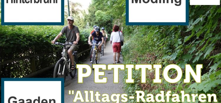 Radlobby Mödling startet Onlinepetition “Alltagsradfahren mit Zukunft” für Radweg Mödling-Gaaden