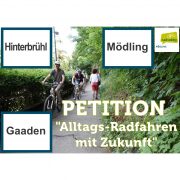 Radlobby Mödling übergibt Petition für Schnell-Radweg-Verbindung Mödling–Hinterbrühl–Gaaden an den Mödlinger Bürgermeister