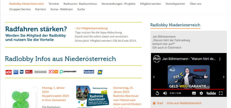 Mittwoch, 13. Dezember 2023 ­· 15.00 Uhr<br>Radlobby-Webinar | Radlobby NÖ Homepage