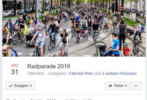 Radtouren zur großen Radparade in Wien · 31. März 2019