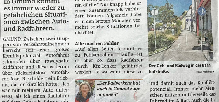 Thema „Zweispurige vs. Einspurige“ in Gmünd